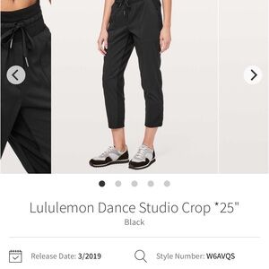 EUC Lululemon Dance Studio Crop *25" inseam Black Size 14